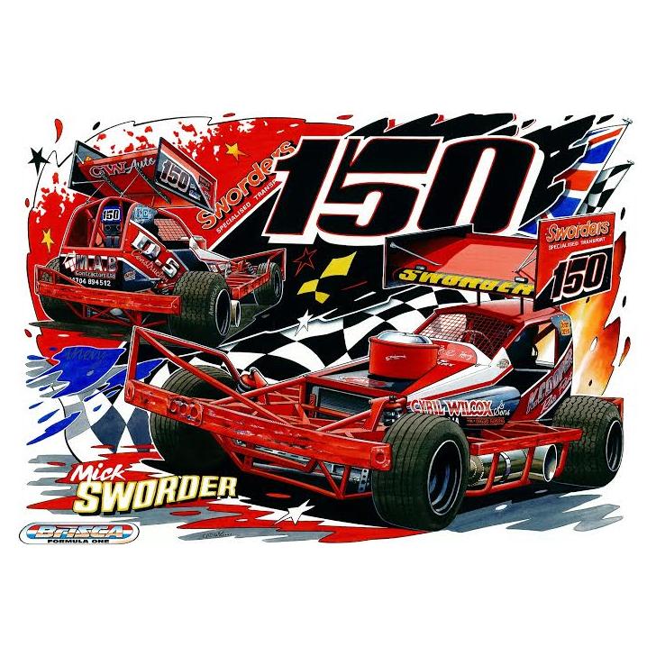 Brisca F1 #150 Mick Sworder Print Prints Stock Car & Banger Toy Tracks