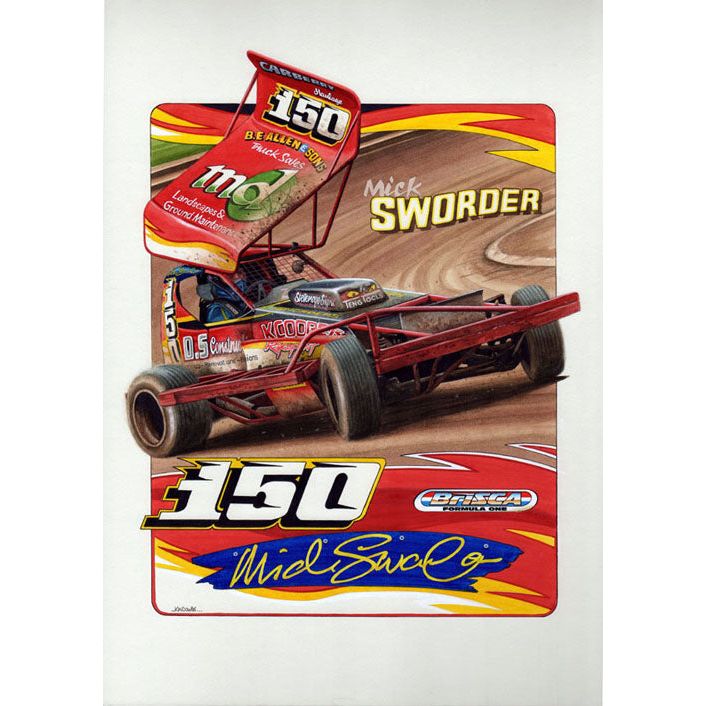 Brisca F1 #150 Mick Sworder Serious Print Prints Stock Car & Banger Toy Tracks