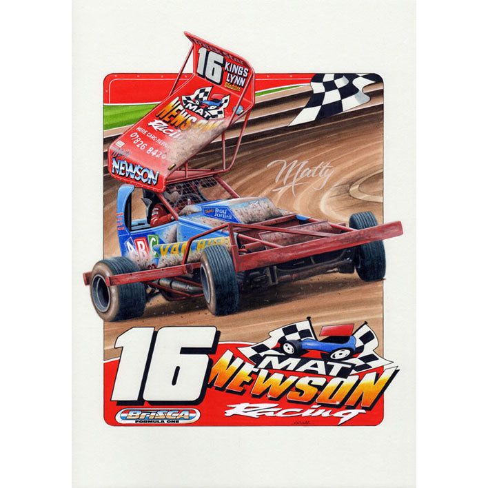 Brisca F1 #16 Matt Newson Serious Print Prints Stock Car & Banger Toy Tracks