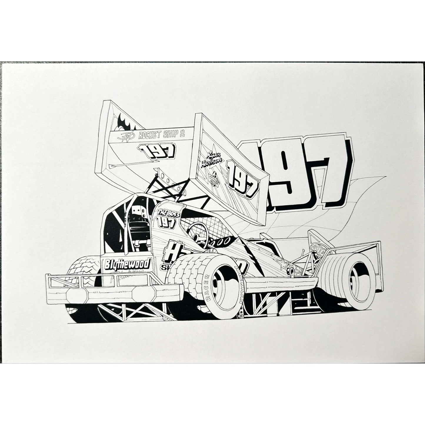 Brisca F1 #197 Ryan Harrison Caricature Print Prints Stock Car & Banger Toy Tracks