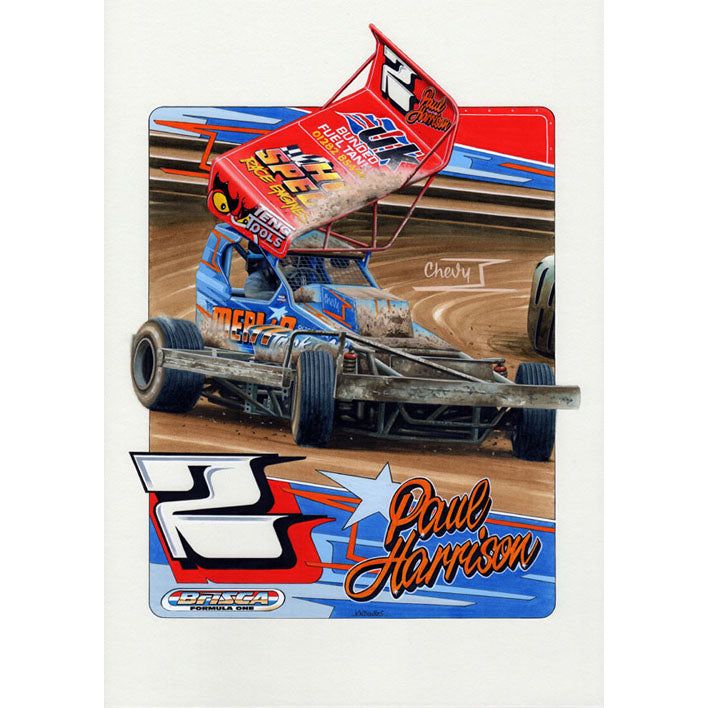 Brisca F1 #2 Paul Harrison Serious Print Prints Stock Car & Banger Toy Tracks