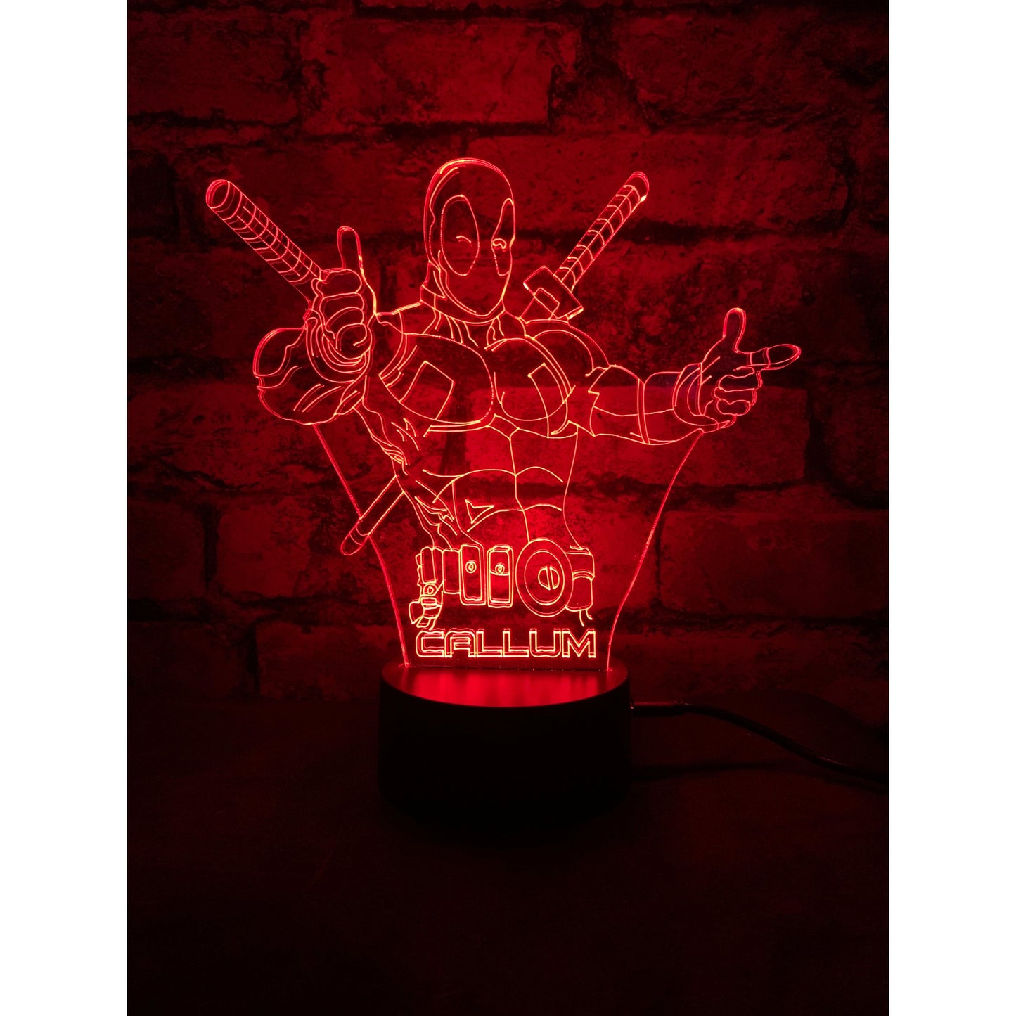 Deadpool LED Lamp Night Light Night Light Stock Car & Banger Toy Tracks