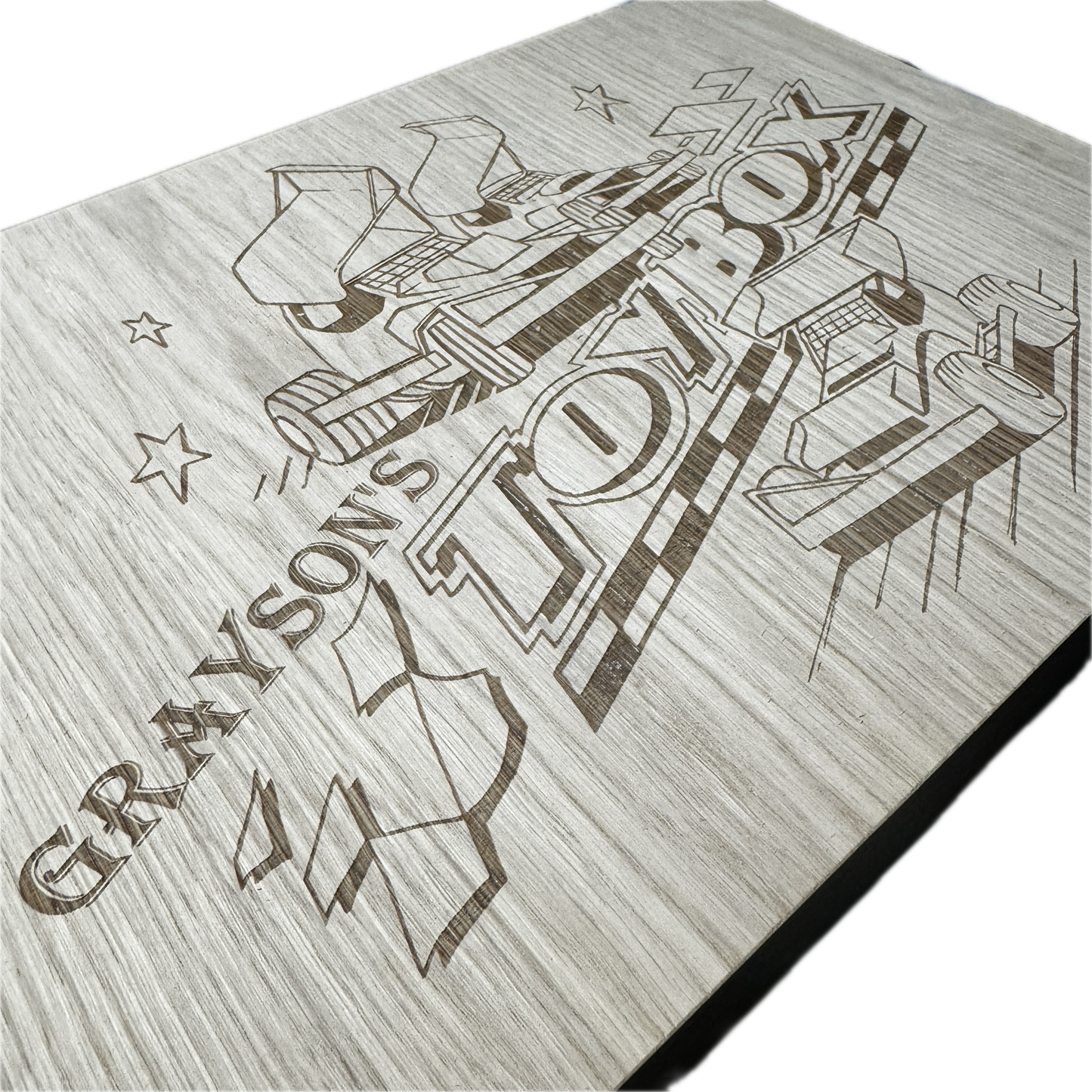 Personalised Brisca Wooden Toy Box Toy Box Stock Car & Banger Toy Tracks