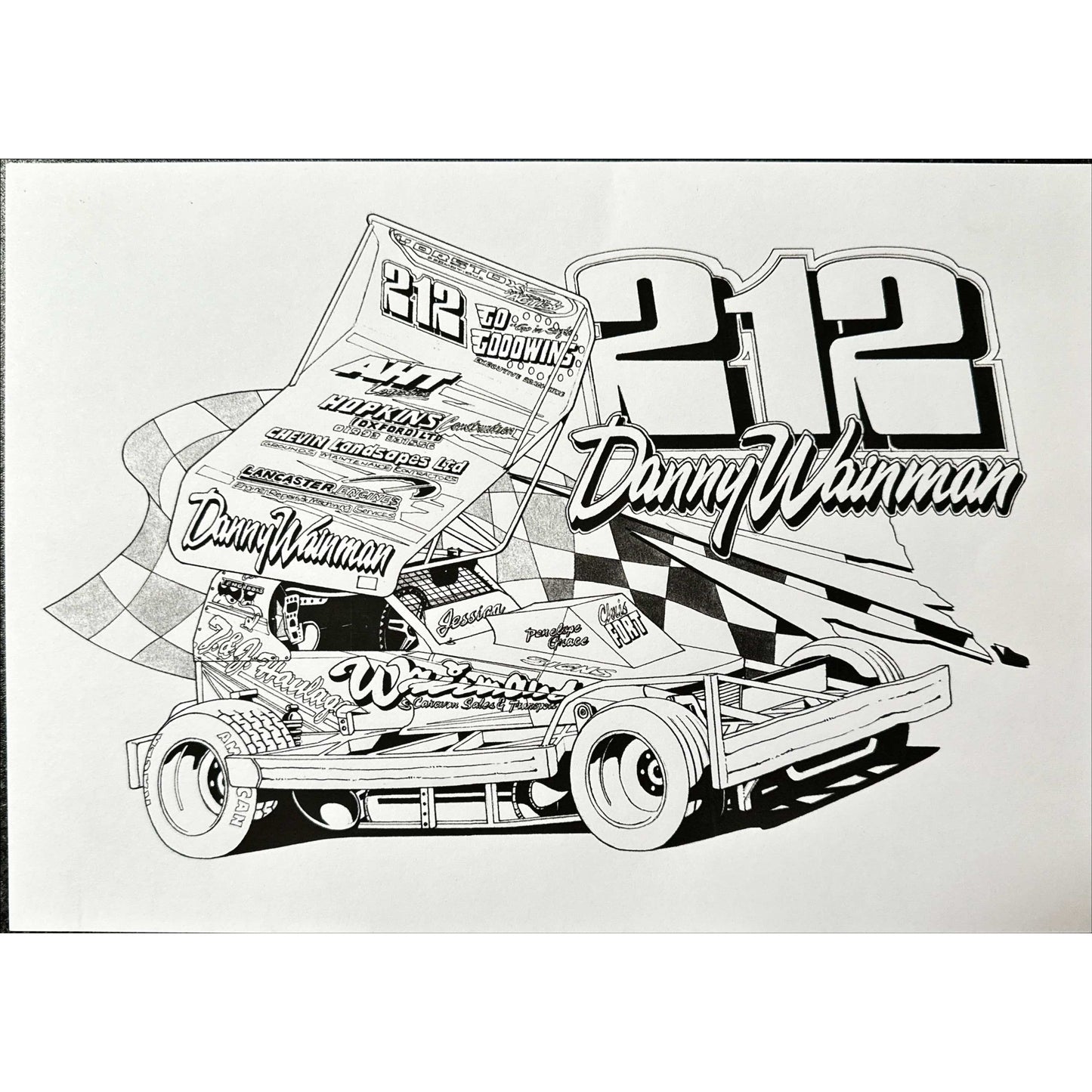 Brisca F1 #212 Danny Wainman Caricature Print Prints Stock Car & Banger Toy Tracks