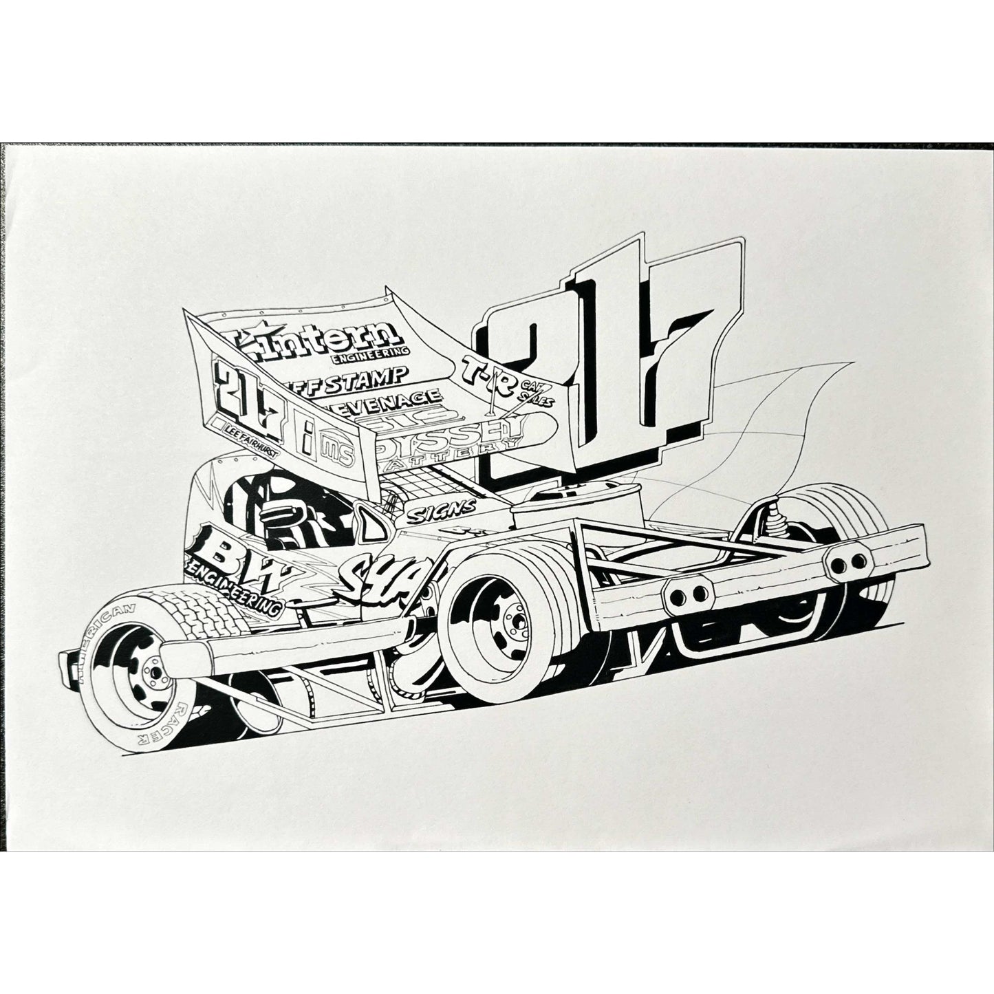 Brisca F1 #217 Lee Fairhurst Caricature Print Prints Stock Car & Banger Toy Tracks