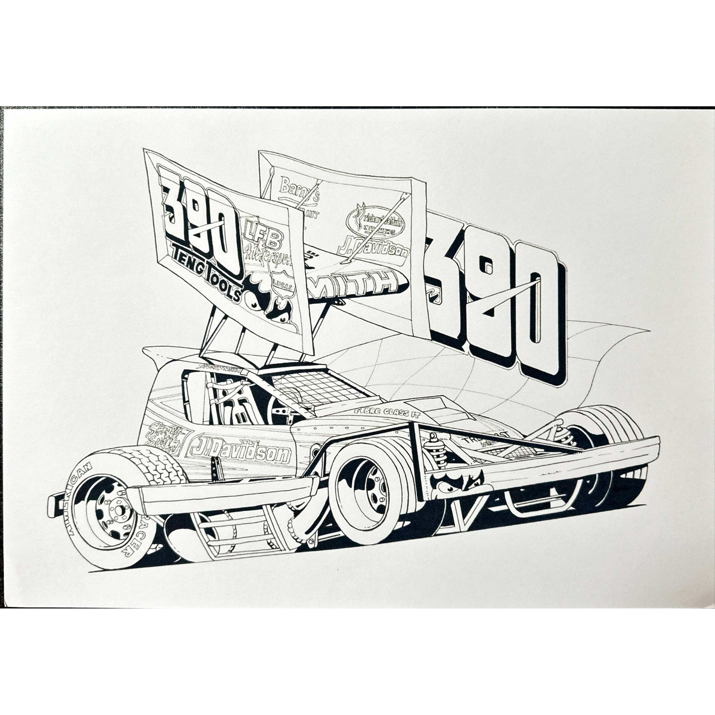Brisca F1 #390 Stuart Smith Caricature Print Prints Stock Car & Banger Toy Tracks