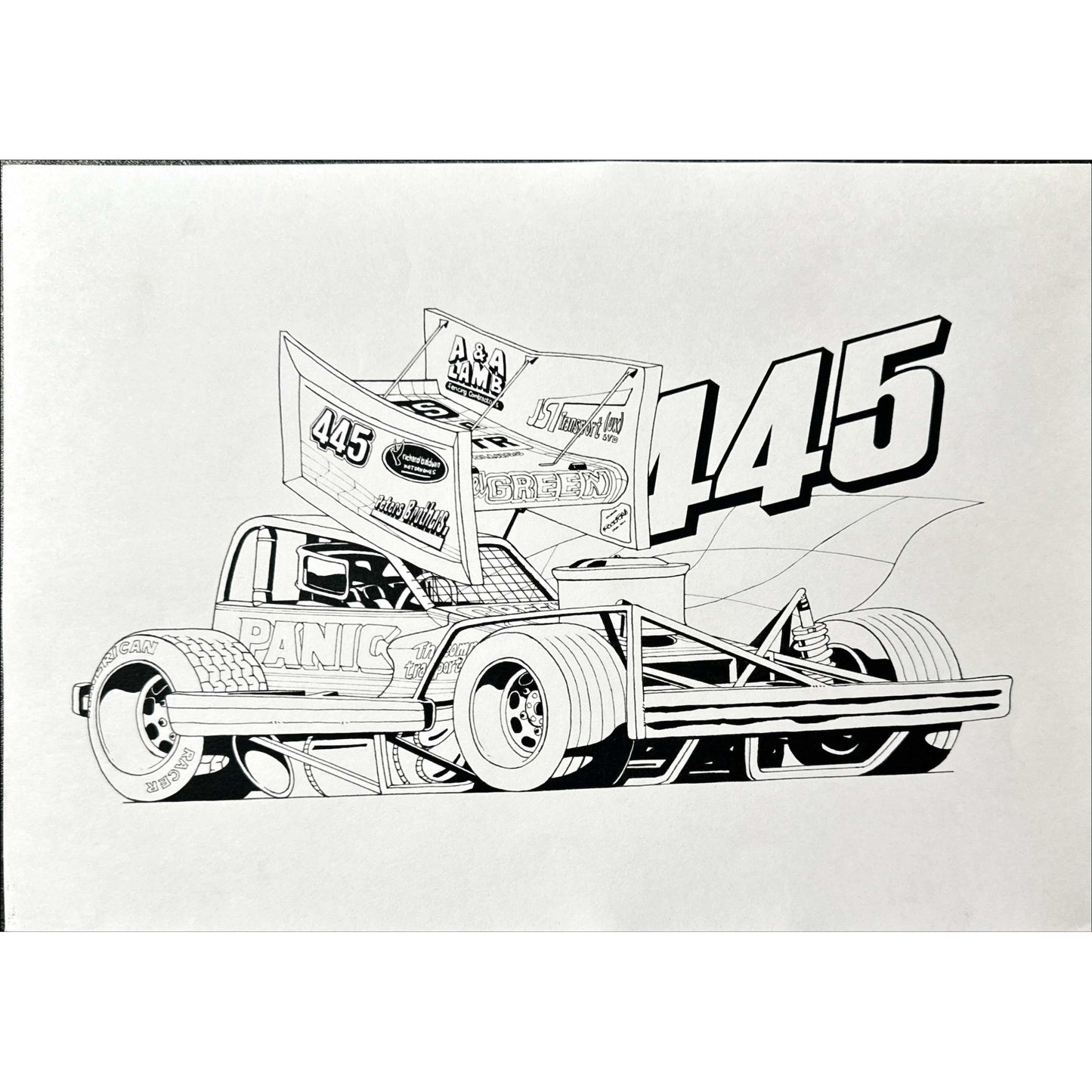 Brisca F1 #445 Nigel Green Caricature Print Prints Stock Car & Banger Toy Tracks