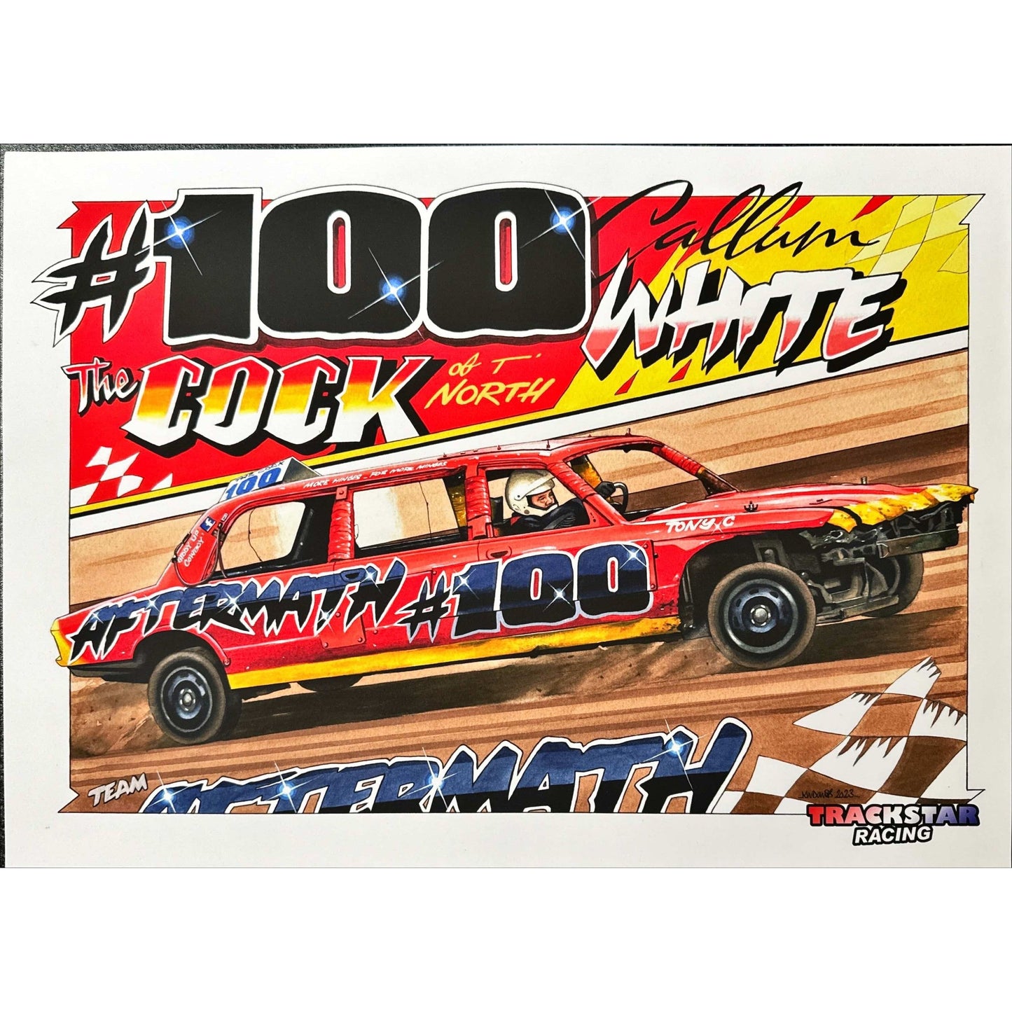 Callum White #100 Serious Print Prints Stock Car & Banger Toy Tracks