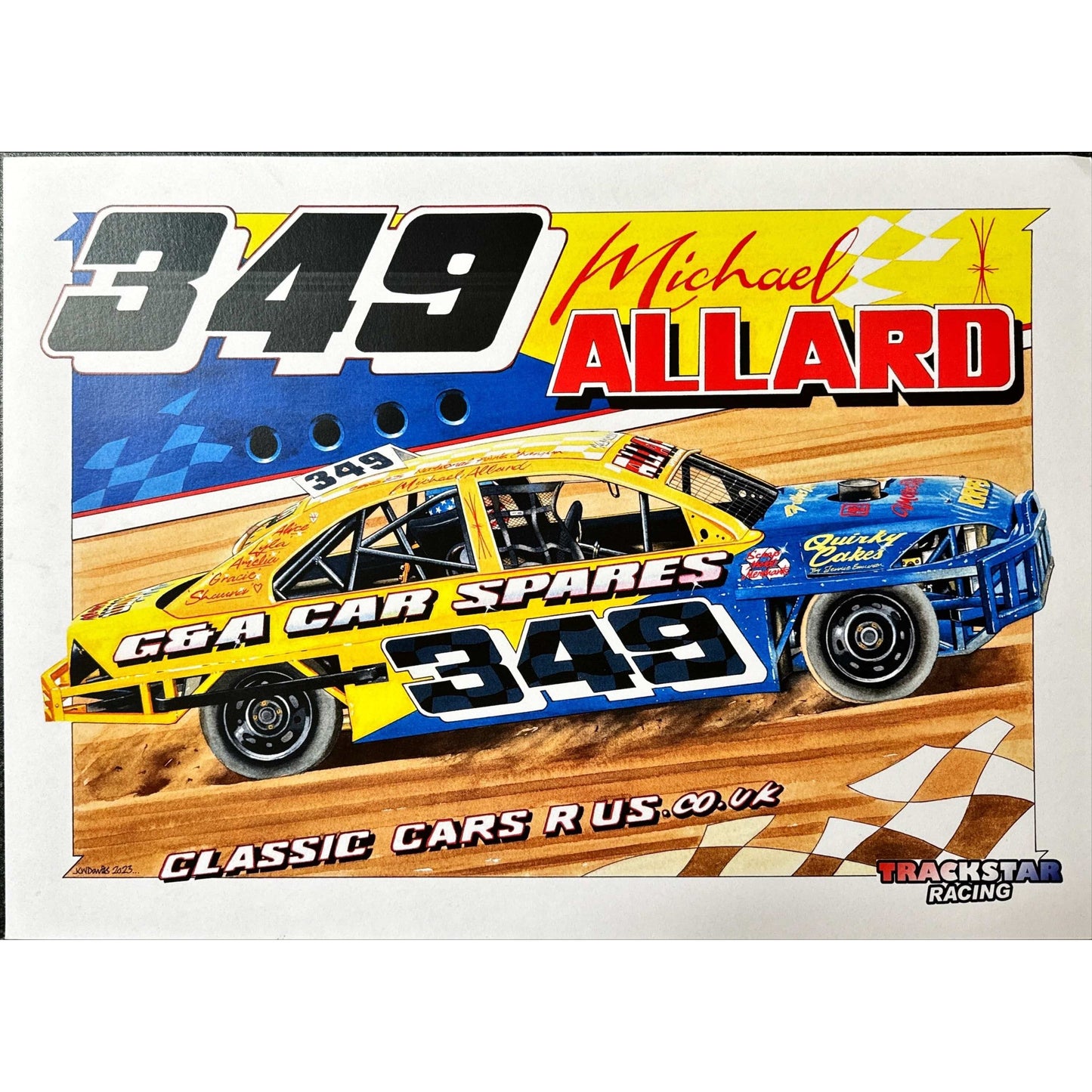 Michael Allard #349 Serious Print Prints Stock Car & Banger Toy Tracks