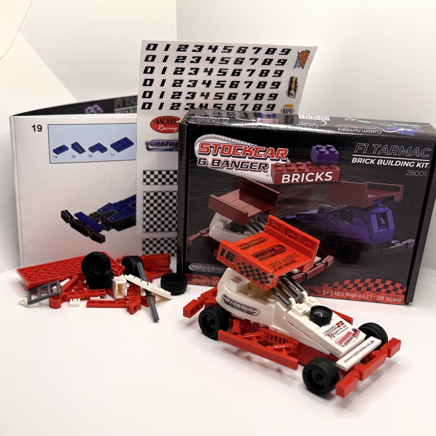 Brisca F1 Stock Car Brick Building Kit - Tarmac - Stock Car & Banger Bricks - Brick Building Kit -