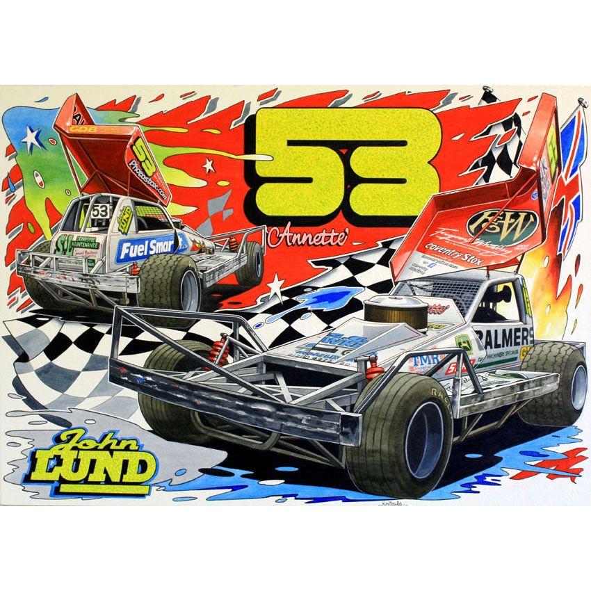 Brisca F1 #53 John Lund Print Prints Stock Car & Banger Toy Tracks