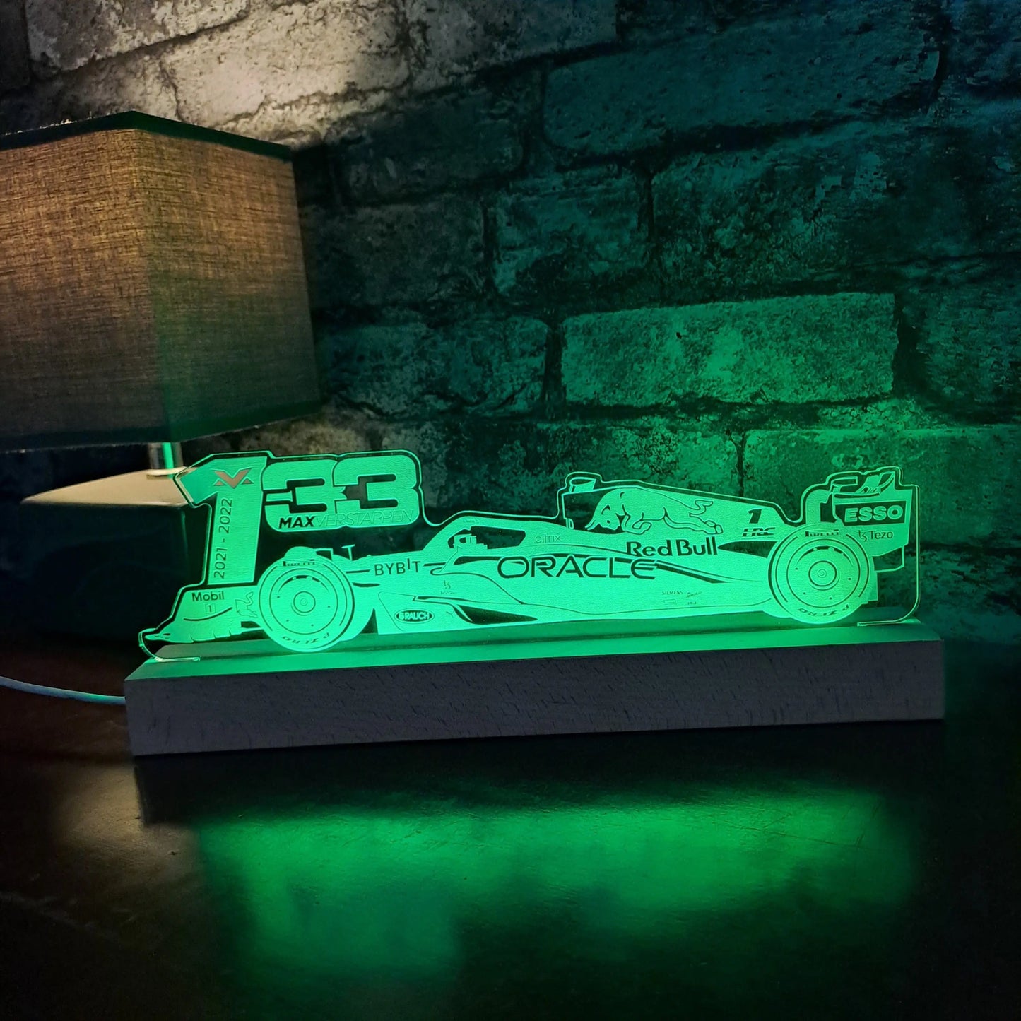 Max Verstappen #1 Red Bull LED Lamp Night Light Night Light Stock Car & Banger Toy Tracks