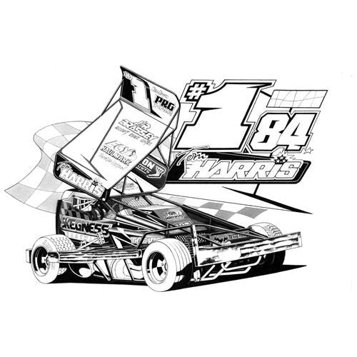 Brisca F1 #84 #1 Tom Harris Caricature Print Prints Stock Car & Banger Toy Tracks