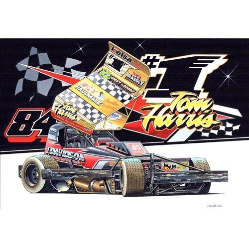 Brisca F1 #84 #1 Tom Harris Shale Caricature Print Prints Stock Car & Banger Toy Tracks