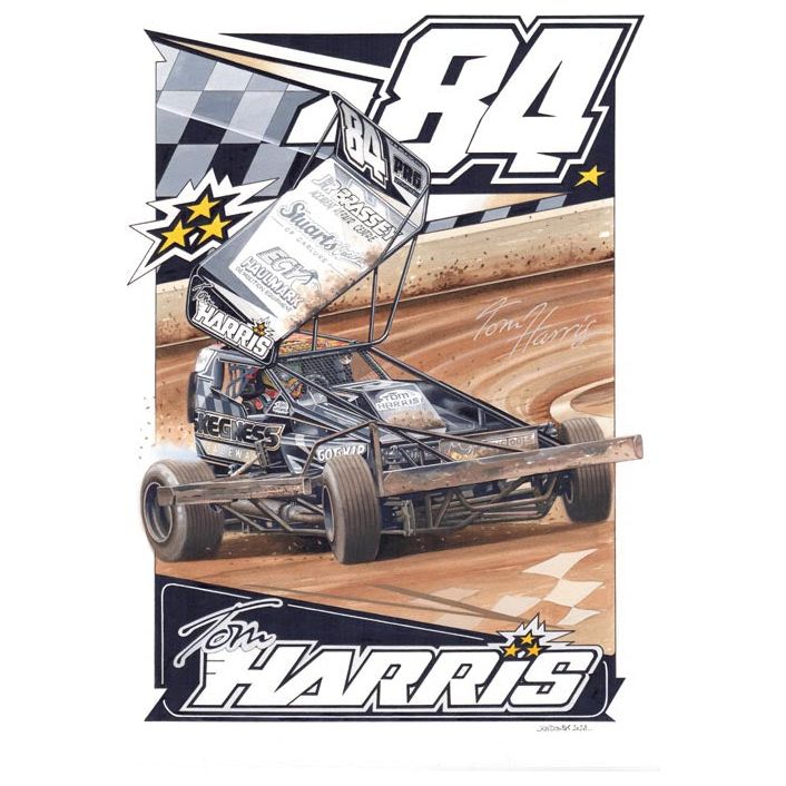 Brisca F1 #84 Tom Harris Serious Print Prints Stock Car & Banger Toy Tracks