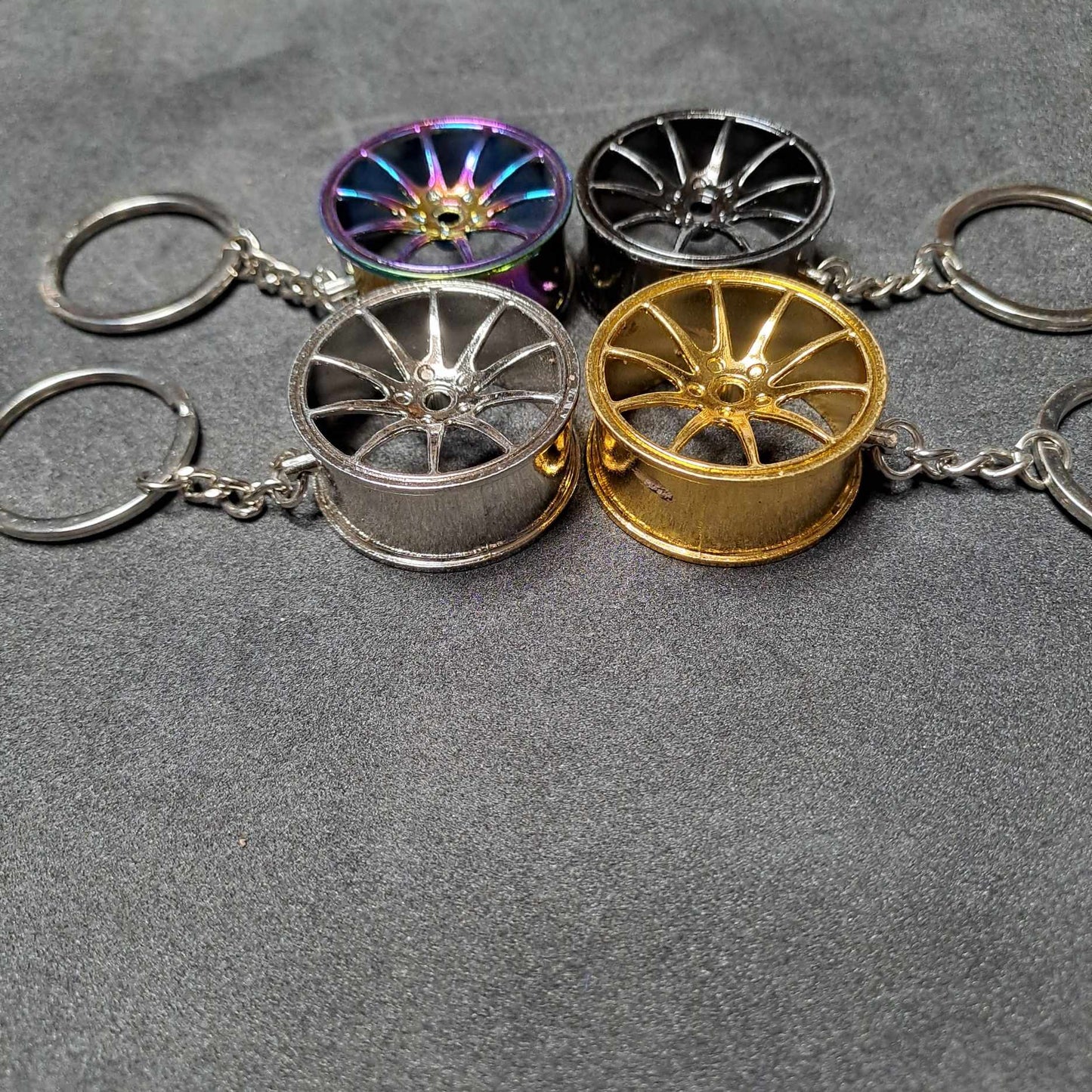 Wheel Rim Key Ring Alloy Wheel Car Part Keyring Key Chain Key Ring Stock Car & Banger Toy Tracks