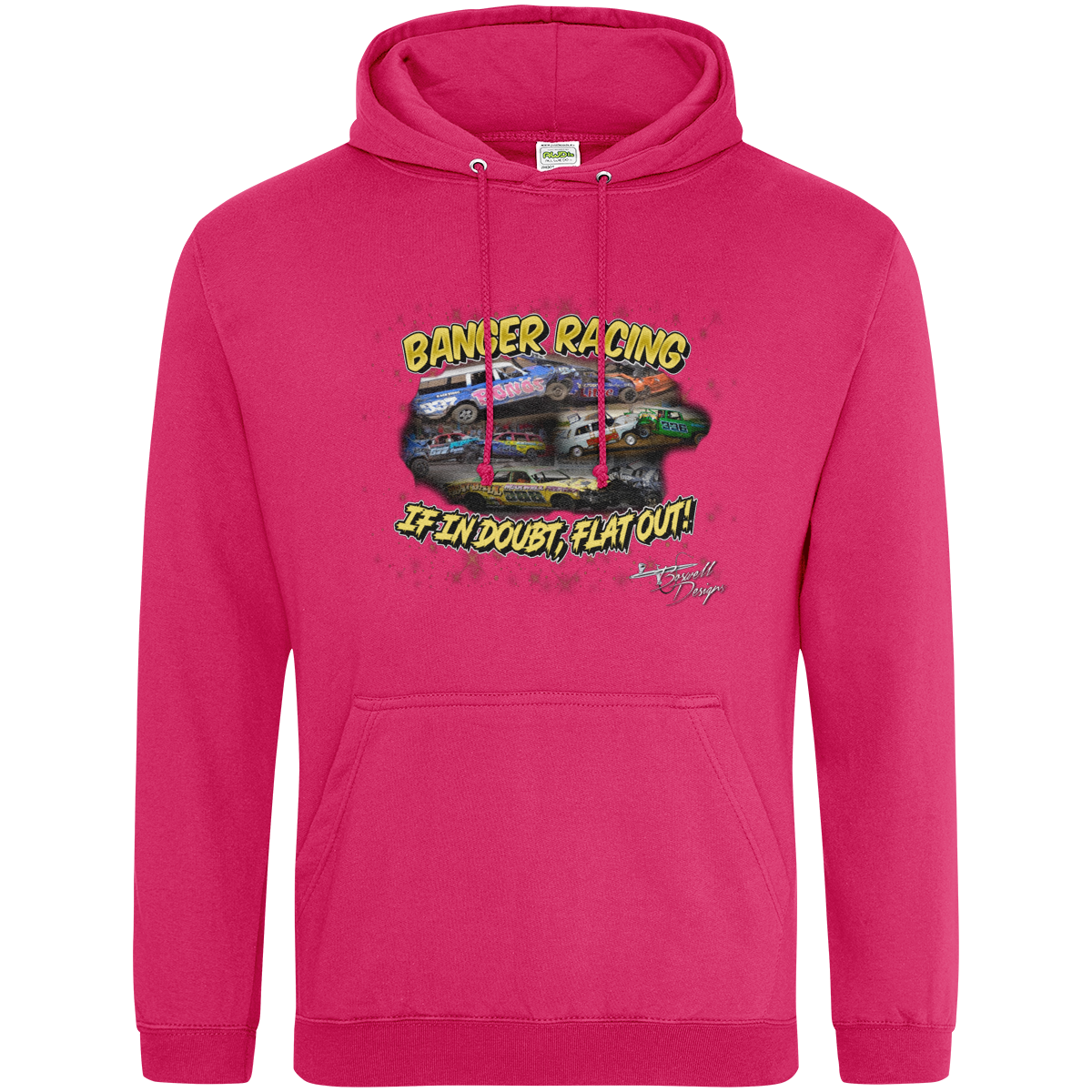 Banger Racing Hoodie - Stock Car & Banger Toy Tracks - Hoodies - Hot-Pink-3X-Large -
