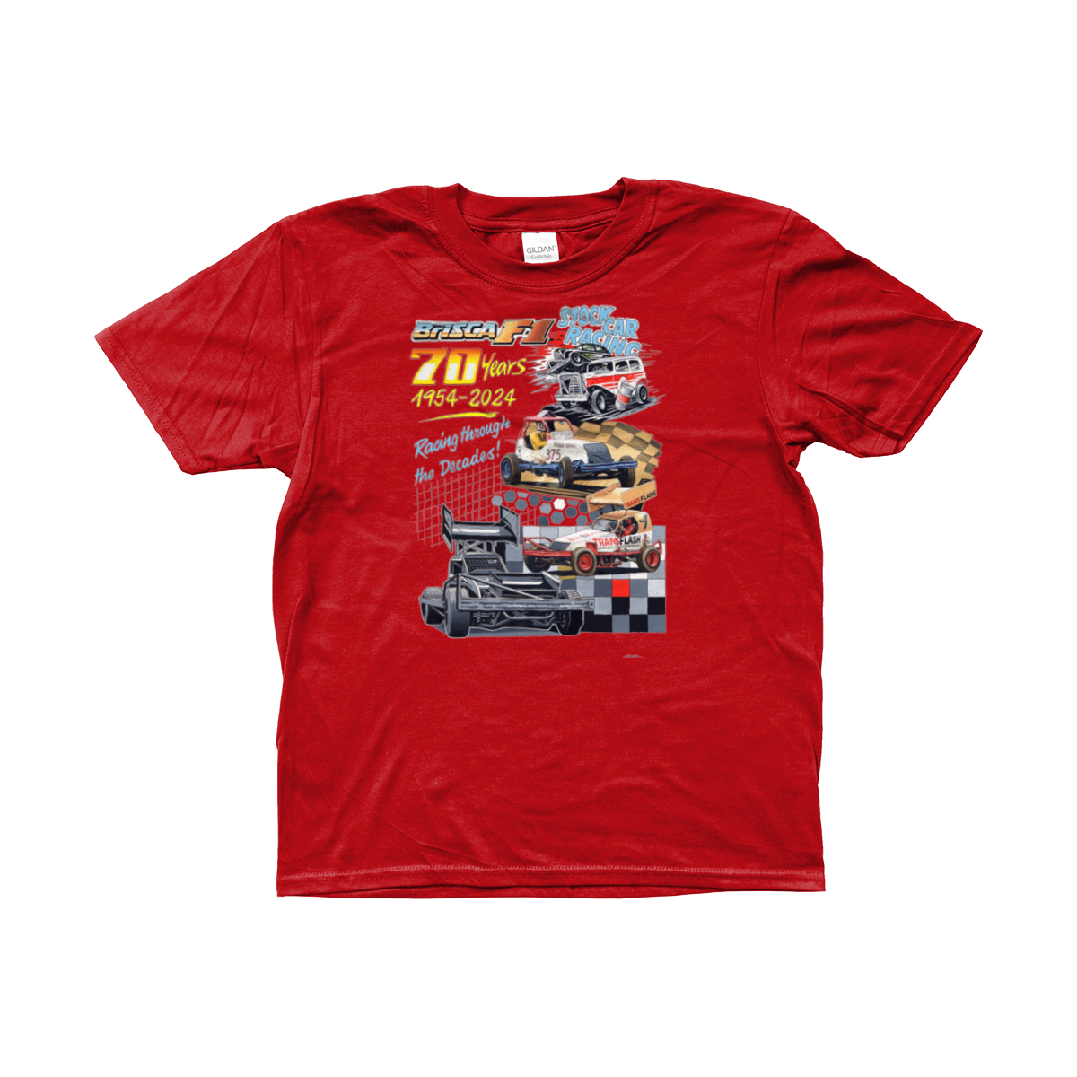 70 Year of Brisca F1 T-Shirt - Children's Sizes - Stock Car & Banger Toy Tracks - Children Clothing