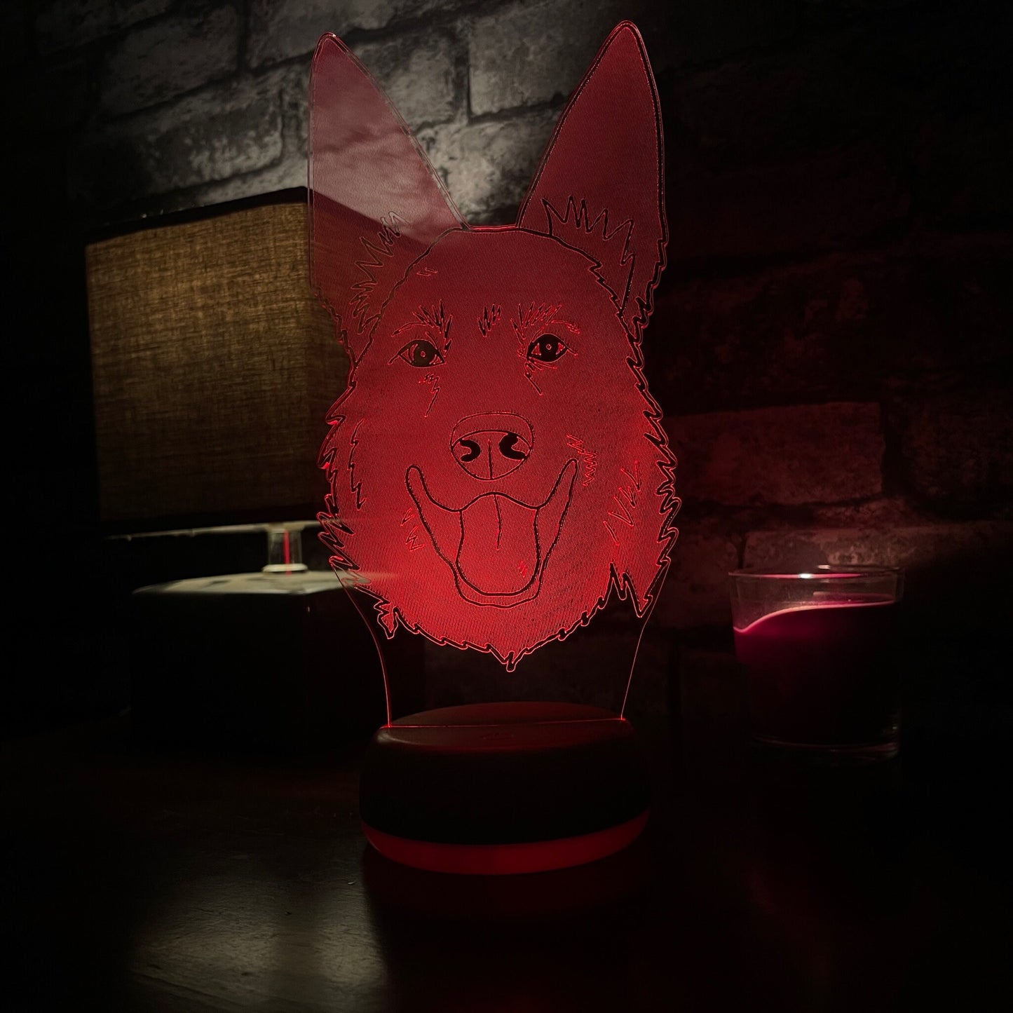 Personalised German Shephard LED Lamp Night Light Night Light Stock Car & Banger Toy Tracks