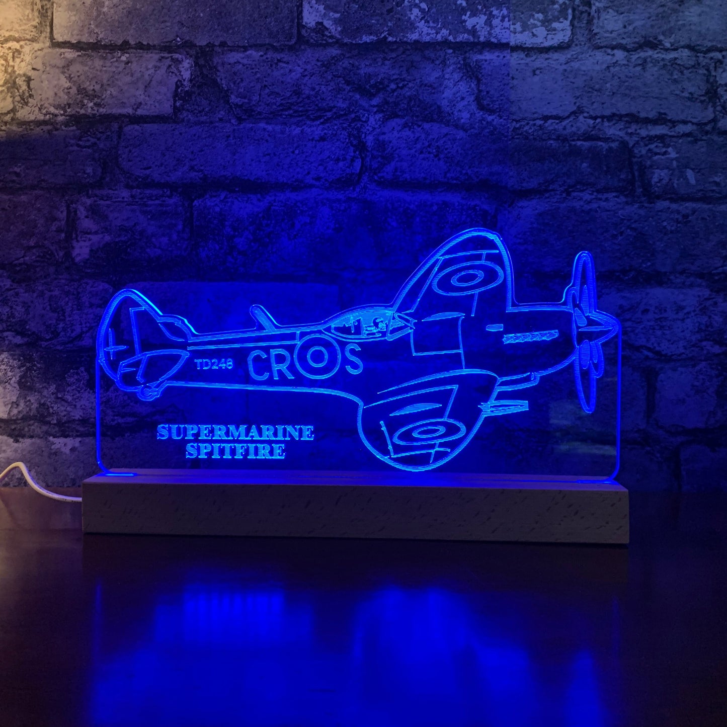 Supermarine Spitfire LED Lamp Night Light Night Light Stock Car & Banger Toy Tracks