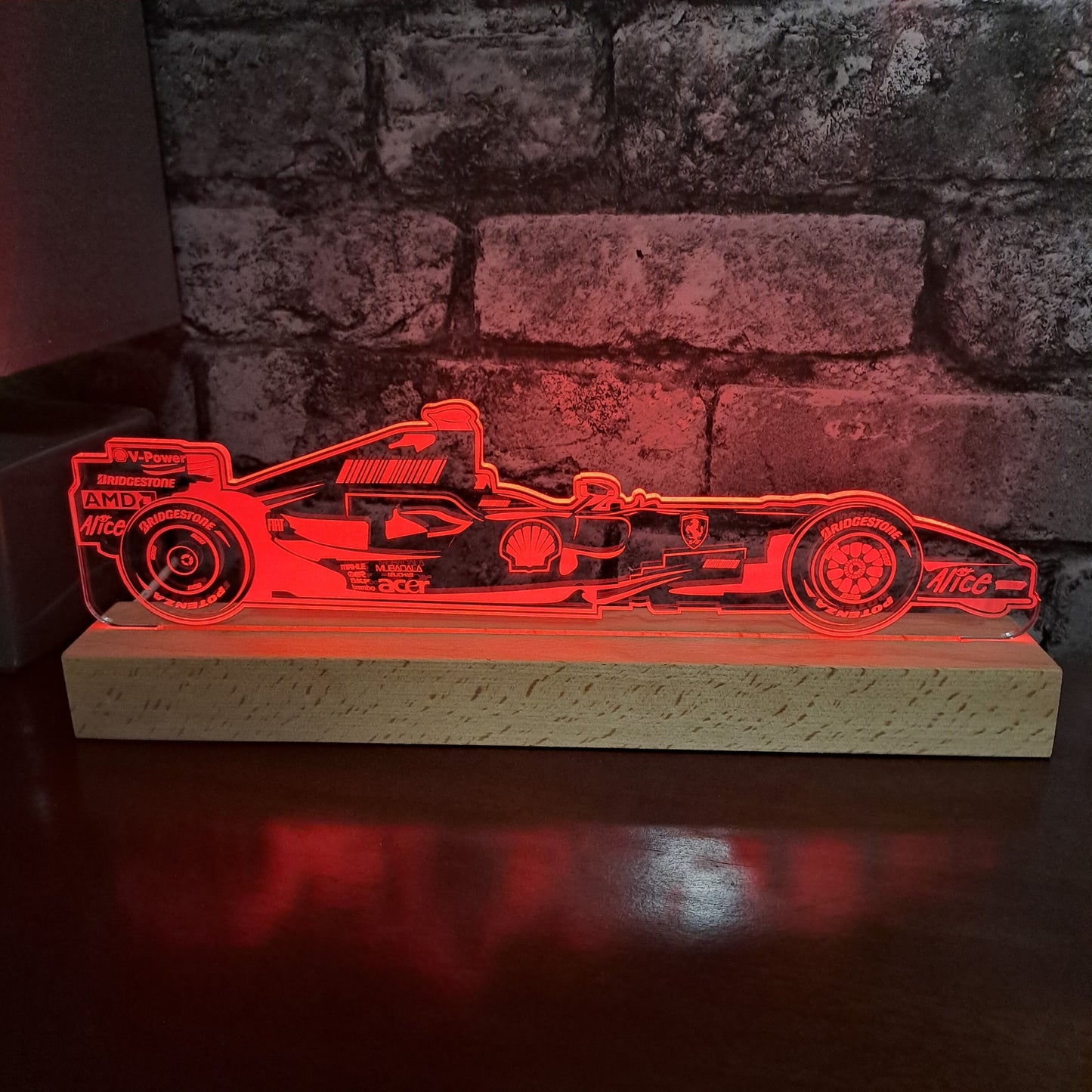 Formula 1 Kimi Raikkonen LED Lamp Night Light Night Light Stock Car & Banger Toy Tracks