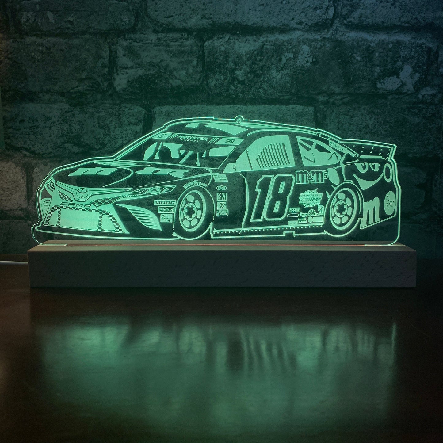 Kyle Busch #18 Toyota Camry LED Lamp Night Light Night Light Stock Car & Banger Toy Tracks