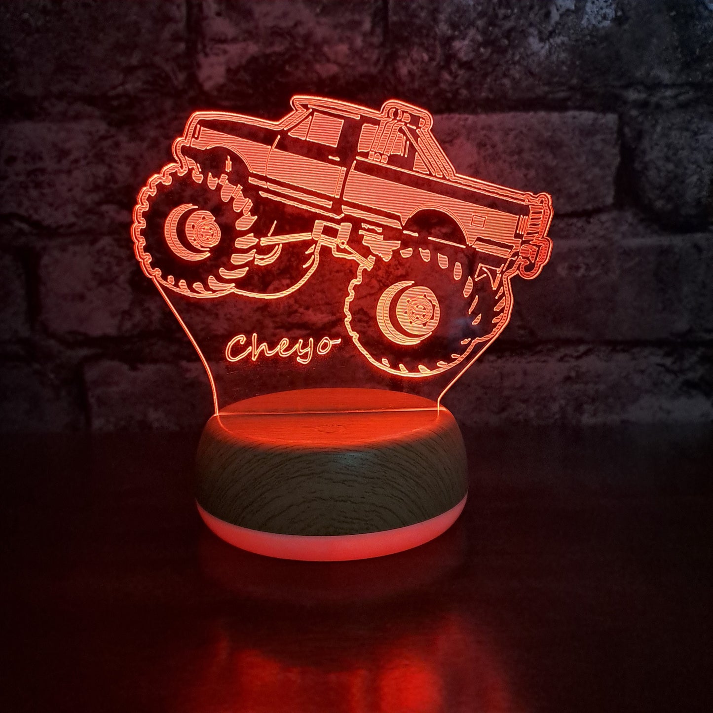Personalised Monster Truck LED Lamp Night Light Night Light Stock Car & Banger Toy Tracks