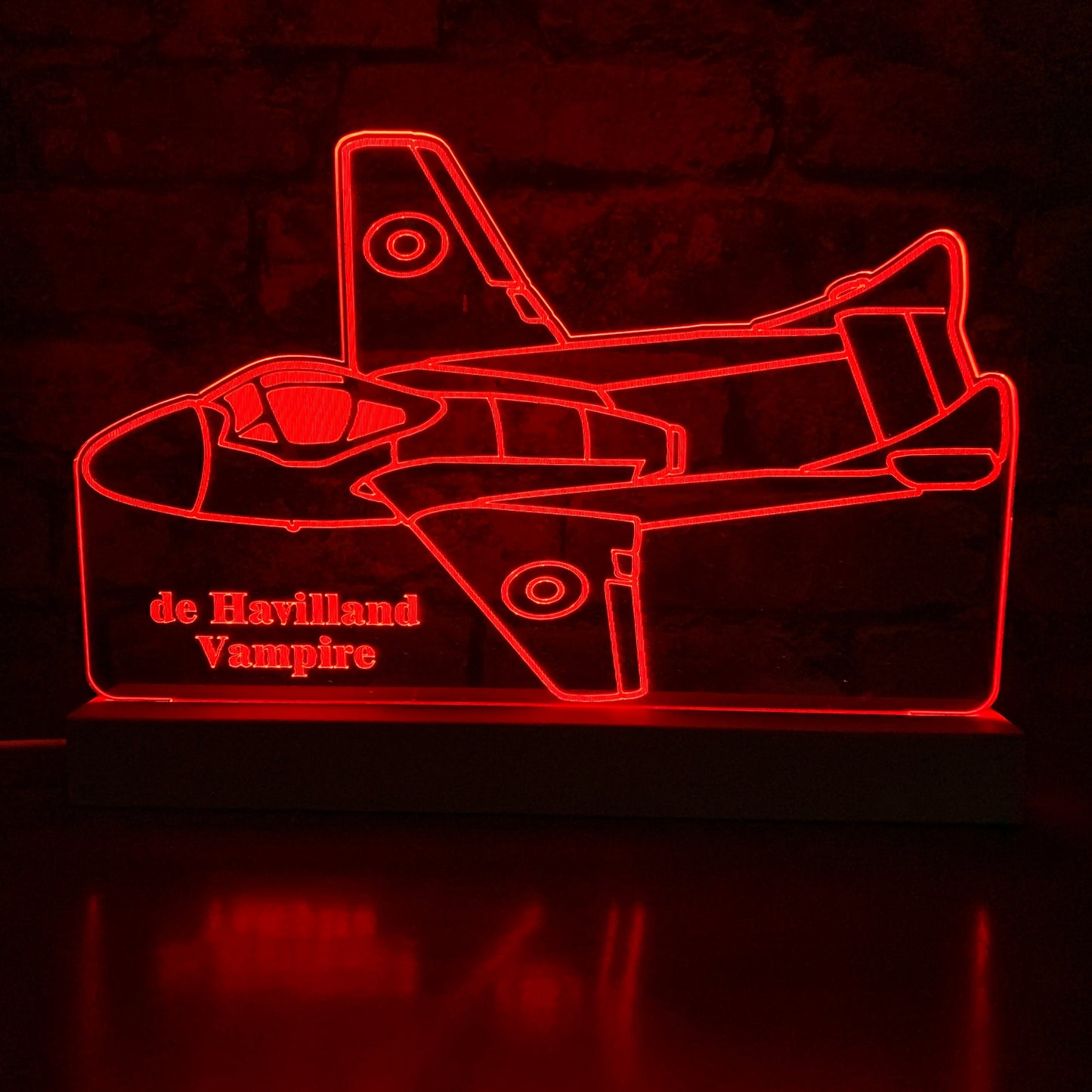 De Havilland Vampire Airplane LED Lamp Night Light Night Light Stock Car & Banger Toy Tracks