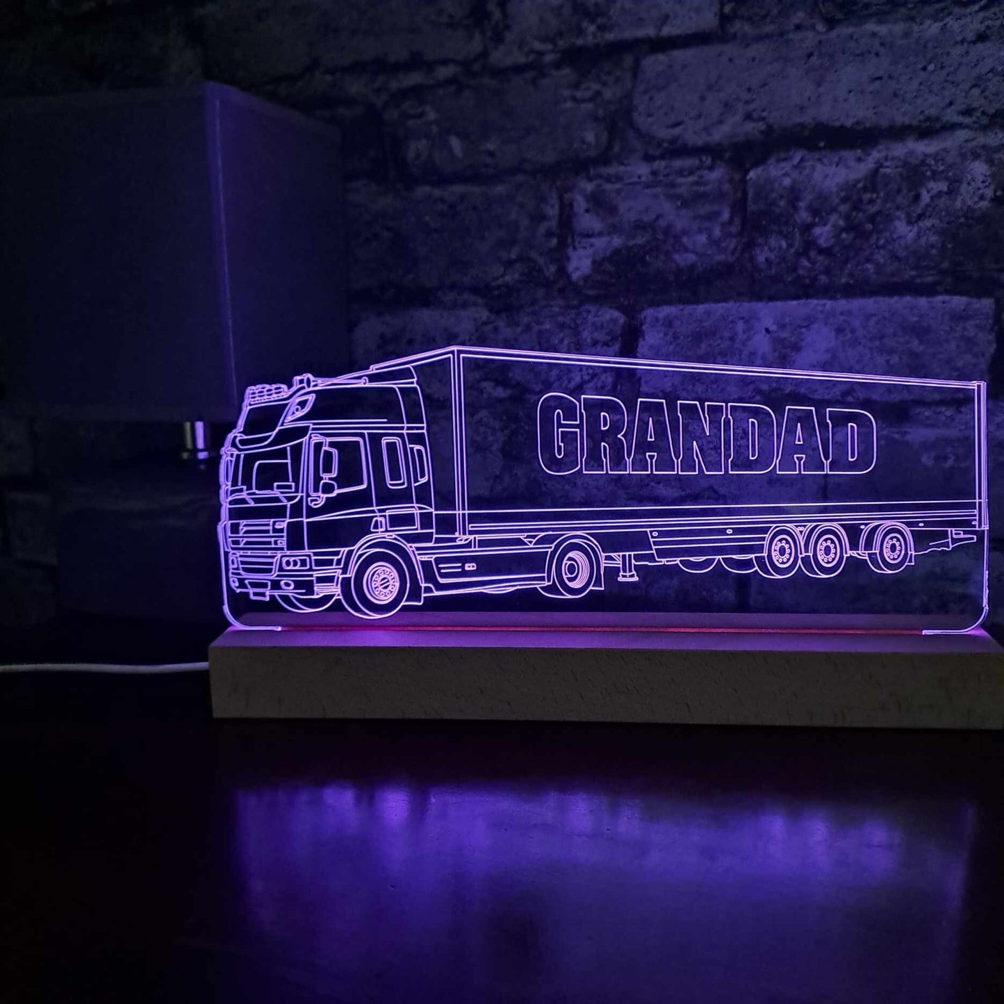 Personalised DAF Lorry with Trailer LED Lamp Night Light Night Light Stock Car & Banger Toy Tracks