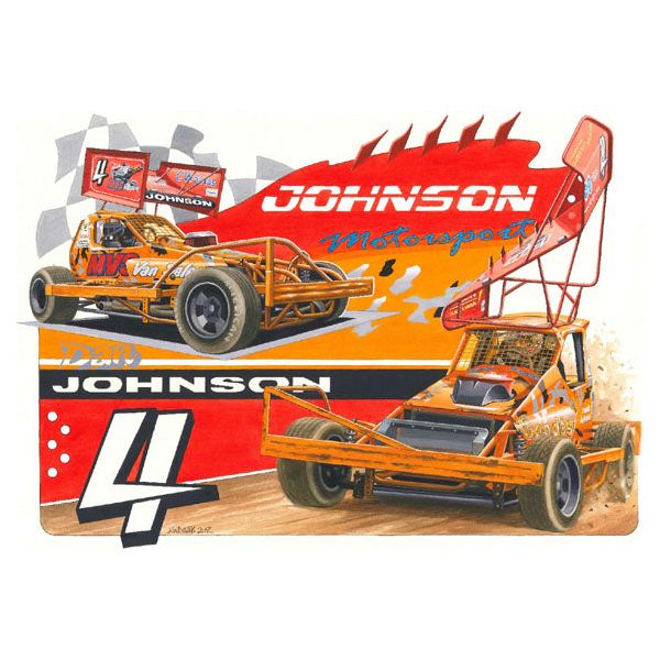Brisca F1 #4 Dan Johnson Shale and Tarmac Print Prints Stock Car & Banger Toy Tracks