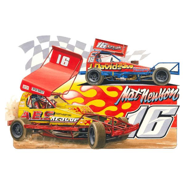 Brisca F1 #16 Matt Newson Shale and Tarmac Print Prints Stock Car & Banger Toy Tracks