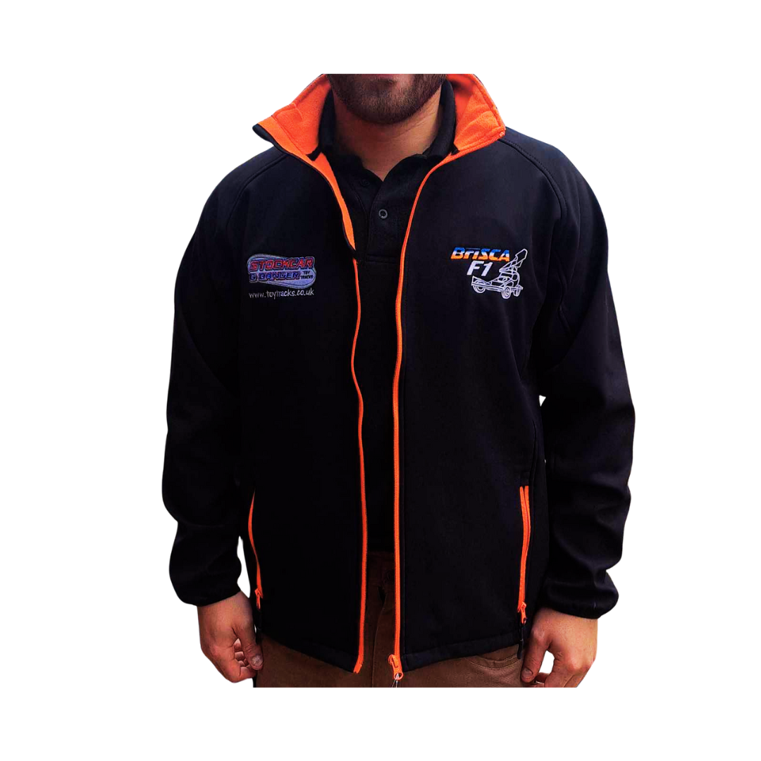 Brisca F1 Embroidered Black and Orange Jacket