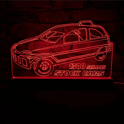 1300 Saloon Stock Car Night Light - Large Wooden Base - Night Light - Stock Car & Banger Toy Tracks