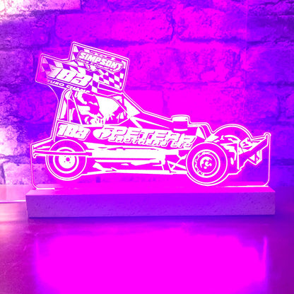 #183 Charlie Guinchard Brisca F2 Night Light - Large Wooden Base - Night Light - Stock Car & Banger Toy Tracks