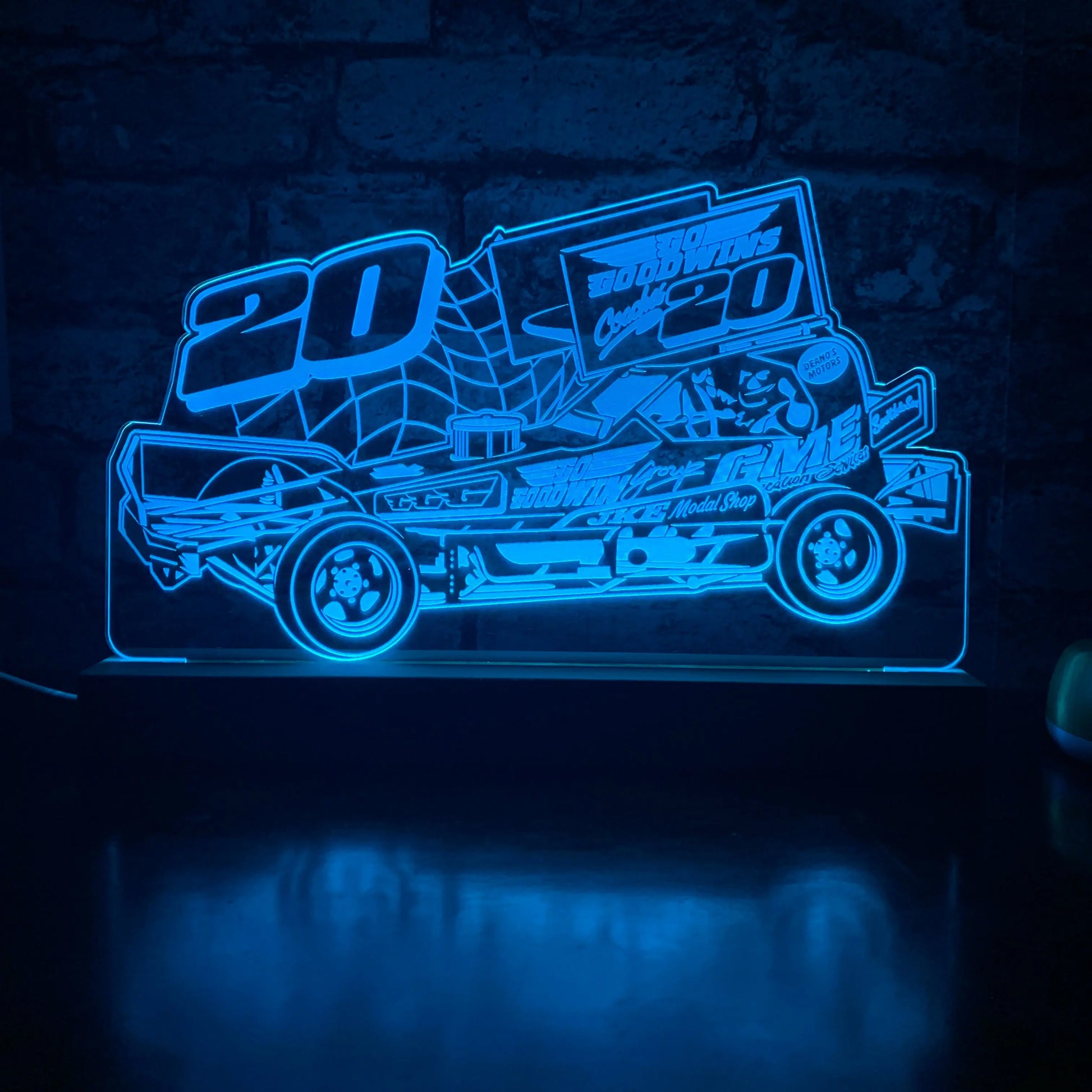 #20 Liam Gilbank Brisca F1 Night Light  Night Light Stock Car & Banger Toy Tracks