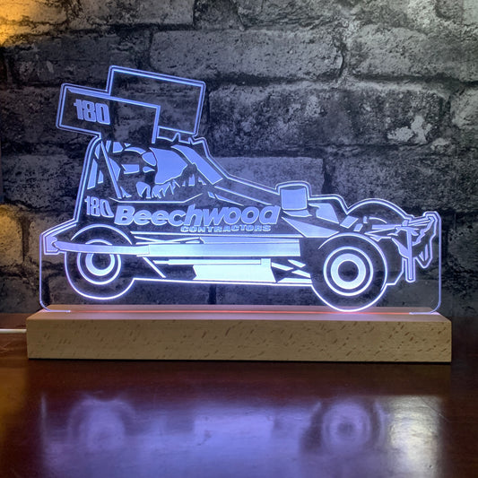 Courtney Witts #180 Brisca F1 Night Light - Large Wooden Base