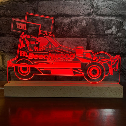 Courtney Witts #180 Brisca F1 Night Light - Large Wooden Base