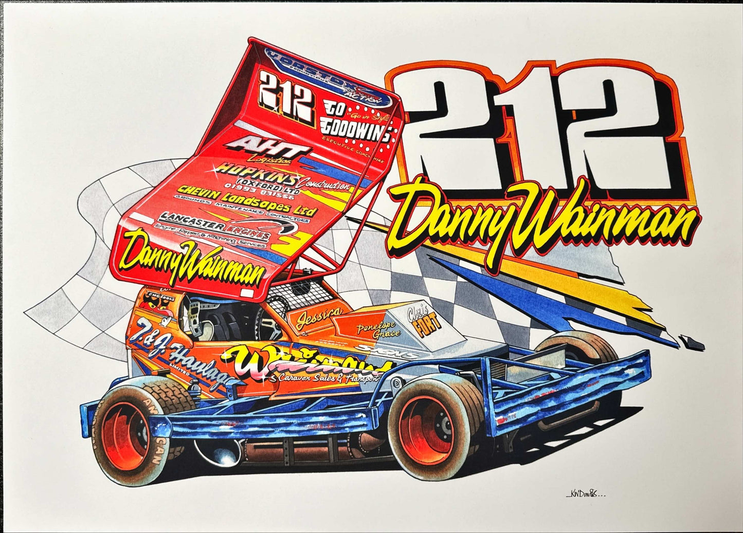 Brisca F1 #212 Danny Wainman Caricature Print