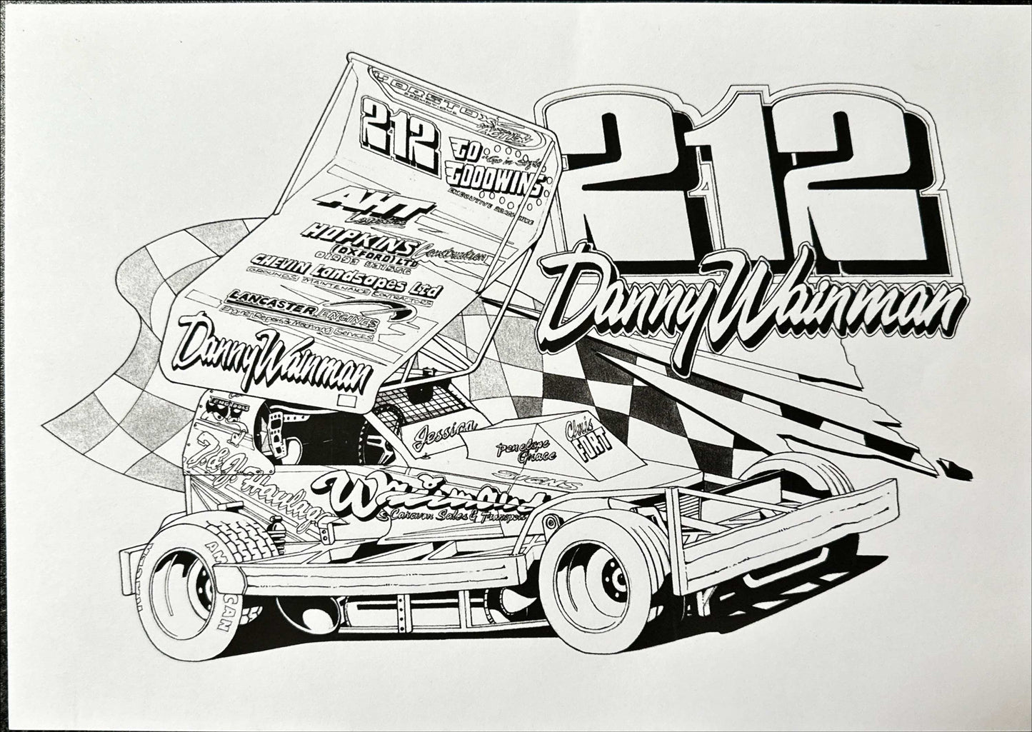 Brisca F1 #212 Danny Wainman Caricature Print