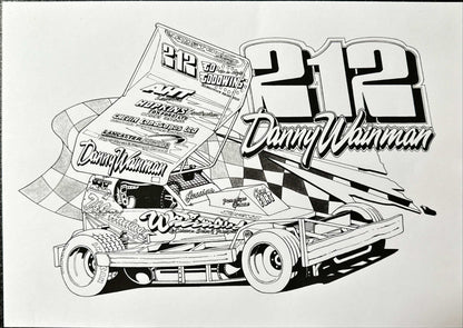 Brisca F1 #212 Danny Wainman Caricature Print