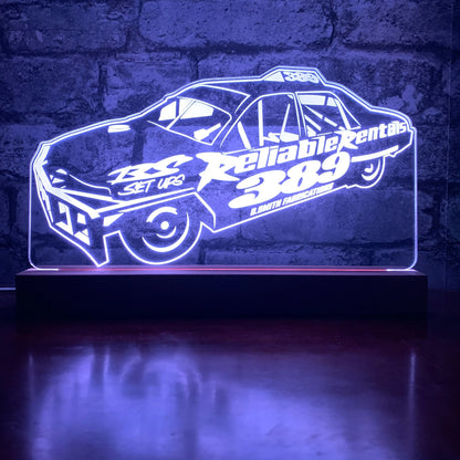 #389 Ryan Santry Saloon Stock Car Night Light  Night Light Stock Car & Banger Toy Tracks