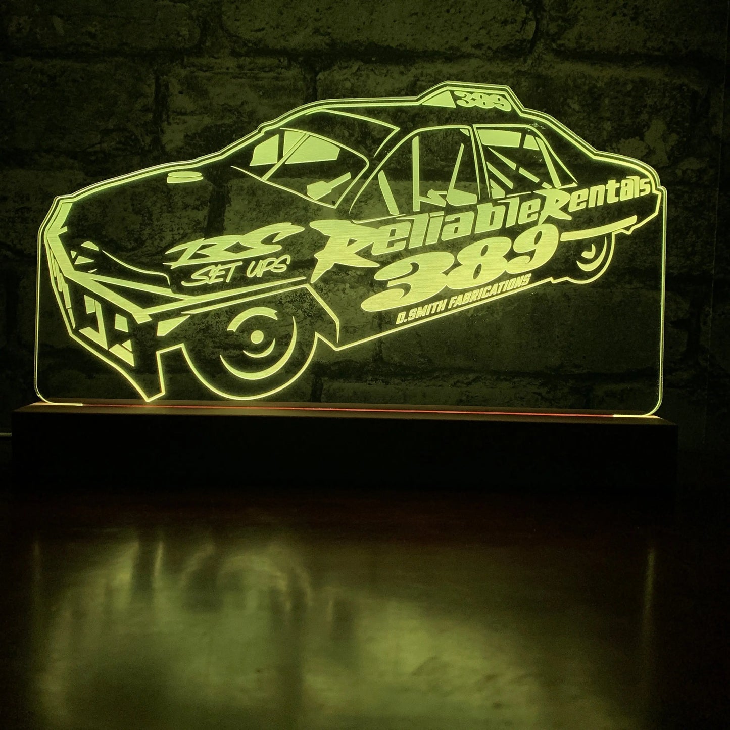 #389 Ryan Santry Saloon Stock Car Night Light  Night Light Stock Car & Banger Toy Tracks