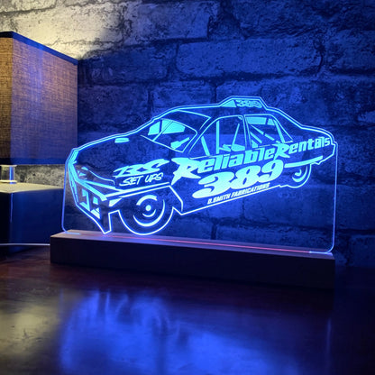 #389 Ryan Santry Saloon Stock Car Night Light  Night Light Stock Car & Banger Toy Tracks