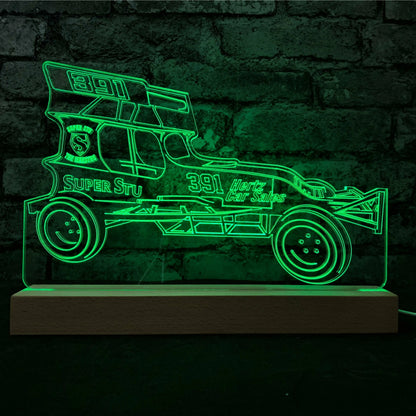 #391 Super Stu - 'The Maestro' Night Light - Stu Smith Hertz Car - Night Light - Stock Car & Banger Toy Tracks