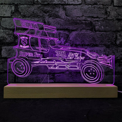 #391 Super Stu - 'The Maestro' Night Light - Stu Smith Hertz Car - Night Light - Stock Car & Banger Toy Tracks