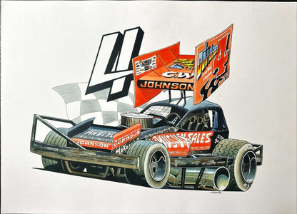 Brisca F1 #4 Dan Johnson Caricature Print