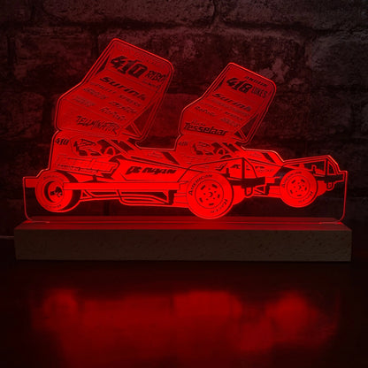 #410 & #418 Tesselar Brisca F1 Night Light - Large Wooden Base - Night Light - Stock Car & Banger Toy Tracks