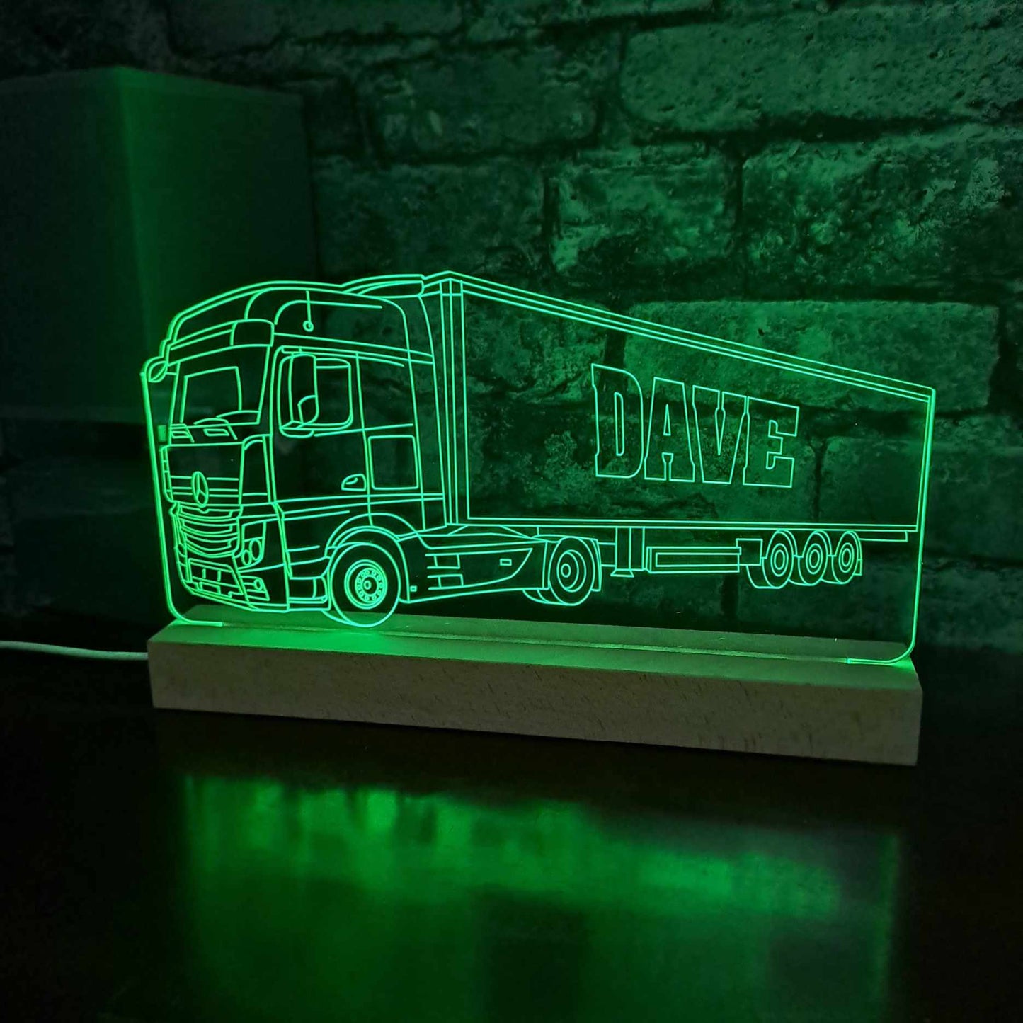 Personalised Mercedes Lorry with Trailer LED Lamp Night Light