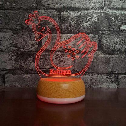 Personalised Swan LED Lamp Night Light