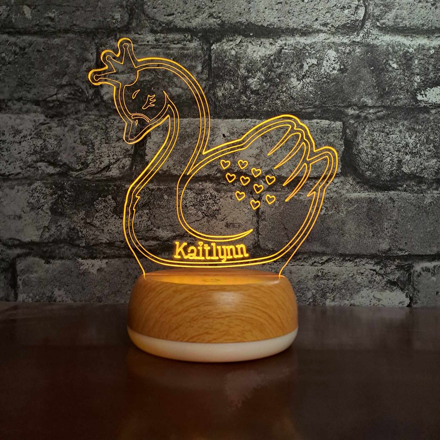 Personalised Swan LED Lamp Night Light